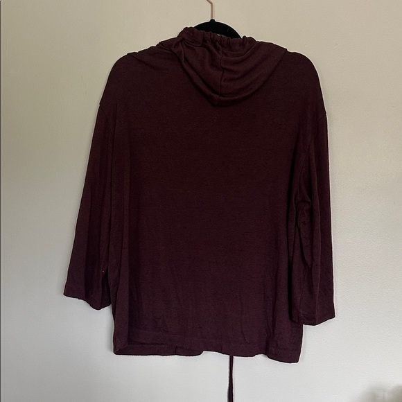 Bobeau Deep Burgundy Zip-Up Hoodie - Picture 3 of 3